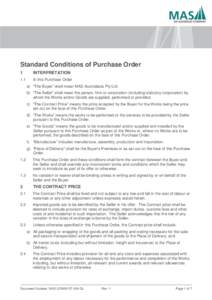 Standard Conditions of Purchase Order 1 INTERPRETATION  1.1