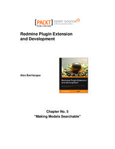 Redmine Plugin Extension and Development Alex Bevilacqua  Chapter No. 5