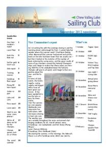 September 2012 newsletter Inside this issue: Vice Commodore’s report