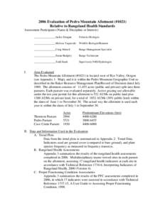 2006 Evaluation of Dixie Creek Allotment (#1020)