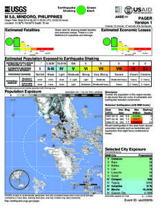 Green Alert Earthquake Shaking M 5.6, MINDORO, PHILIPPINES
