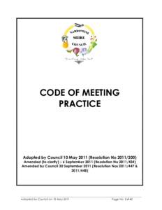 Microsoft Word - Code of Meeting Practice[removed]