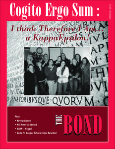 I think Therefore I Am... a KappaEpsilon! • Revitalization • KE Home & Abroad