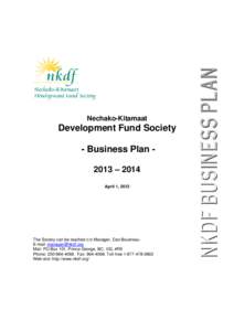 Microsoft Word - NKDF_Business_Plan_2013-2014_Final Draft.doc