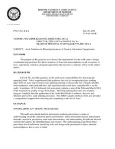 Business / Audit / Internal control / Risk assessment / Defense Contract Audit Agency / Information technology audit process / Statement on Auditing Standards No. 99: Consideration of Fraud / Auditing / Risk / Accountancy