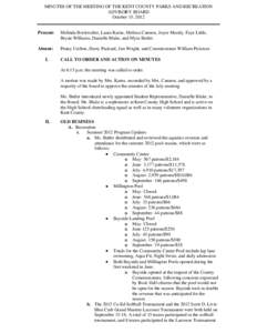 MINUTES OF THE MEETING OF THE KENT COUNTY PARKS AND RECREATION ADVISORY BOARD