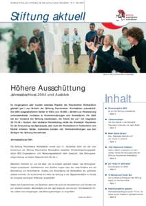 Rundbrief für Freunde und Förderer der Stiftung Praunheimer Werkstätten · Nr. 5 · MaiStiftung aktuell stiftung praunheimer