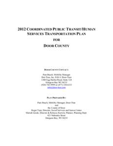 2012 Coordinated Public Transit Plan for Door County