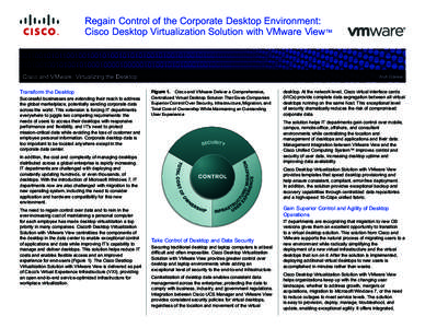 Regain Control of the Corporate Desktop Environment: Cisco Desktop Virtualization Solution with VMware ViewTM Cisco and VMware: Virtualizing the Desktop Transform the Desktop Successful businesses are extending their rea