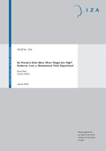 Do Workers Work More When Wages Are High? Evidence from a Randomized Field Experiment