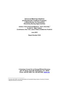 Advanced Metering Initiatives and Residential Feedback Programs: A Meta-Review for Household Electricity-Saving Opportunities