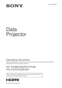 [removed])  Data Projector  Operating Instructions