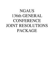 NGAUS 136th GENERAL CONFERENCE JOINT RESOLUTIONS PACKAGE