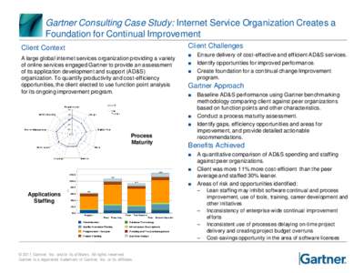 Gartner Consulting Case Study: Internet Service Organization Creates a Foundation for Continual Improvement Client Challenges Client Context A large global internet services organization providing a variety