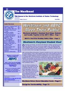 The Masthead The Journal of the Westlawn Institute of Marine Technology Volume 6, Issue 3 Sept. 2012