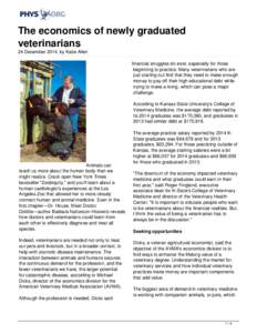 The economics of newly graduated veterinarians