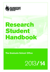 Research Student Handbook The Graduate School Office[removed]