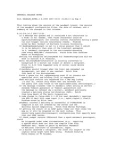 SENDMAIL RELEASE NOTES $Id: RELEASE_NOTES,v[removed]31 16:04:13 ca Exp $ This listing shows the version of the sendmail binary, the version of the sendmail configuration files, the date of release, and a summary o