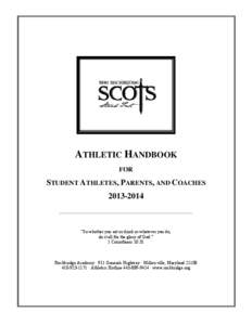 ATHLETIC HANDBOOK FOR STUDENT ATHLETES, PARENTS, AND COACHES[removed]