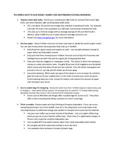 Microsoft Word - TOP TEN SIMPLE WAYS TO SAVE ENERGY AND MONEY _2_.docx