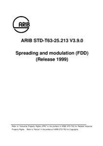 ARIB STD-T63[removed]V3.9.0 Spreading and modulation (FDD) (Release 1999)