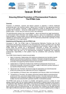 Pharmacology / Research / Clinical research / IFPMA / International Conference on Harmonisation of Technical Requirements for Registration of Pharmaceuticals for Human Use / Clinical trial / Pharmaceutical marketing / Pharmaceutical sciences / Pharmaceutical industry / Pharmaceuticals policy