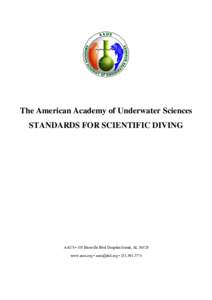 The American Academy of Underwater Sciences 2013 Standards