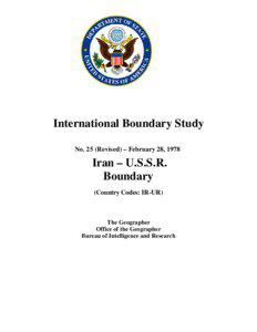 IBS No. 25 (Revised) - Iran (IR) & U.S.S.R. (UR) 1978