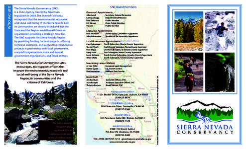 Physical geography / Western United States / Sierra Club / California / Sierra Nevada / Sierra Nevada Conservancy