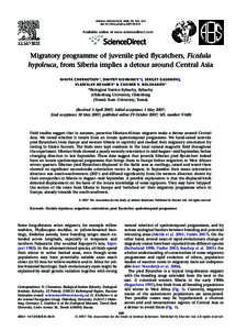 ANIMAL BEHAVIOUR, 2008, 75, 539e545 doi:j.anbehavAvailable online at www.sciencedirect.com  Migratory programme of juvenile pied ﬂycatchers, Ficedula