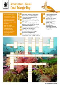 Activity sheet - Oceans GO WILD DOWNLOAD Coral Triangle Day  The Coral Triangle is an