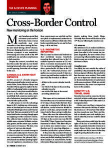TAX & ESTATE PLANNING BY DOUG CARROLL Cross-Border Control New monitoring on the horizon