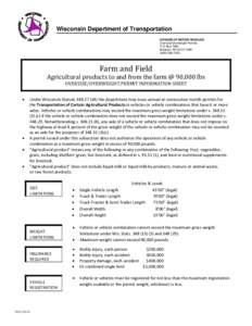 Information sheet for agricultural products- OSOW