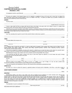 American Institute  27 COASTWISE AND INLAND HULL CLAUSES (November 2, 1972)