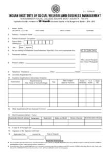 D.L. FORM 02  INDIAN INSTITUTE OF SOCIAL WELFARE AND BUSINESS MANAGEMENT MANAGEMENT HOUSE, COLLEGE SQUARE WEST, KOLKATA[removed]Application form for Admission in 18