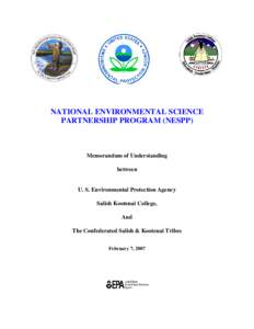 NATIONAL ENVIRONMENTAL SCIENCE PARTNERSHIP PROGRAM (NESPP) Memorandum of Understanding between