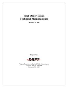 Heat Restriction Issues Technical Memorandum