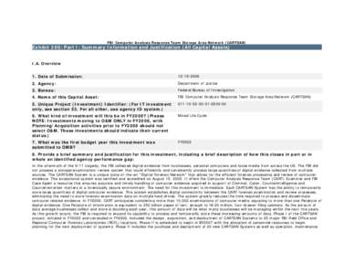 FBI Computer Analysis Response Team Storage Area Network (CARTSAN) Final 300 FY 08