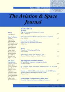 ALMA MATER STUDIORUM JANUARY/MARCH 2014 YEAR XIII N° 1 The Aviation & Space Journal CONTENTS