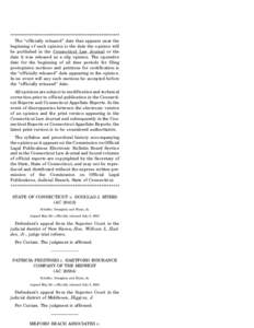 Memorandum of Decisions published in July 3, 2001 Connecticut Law Journal