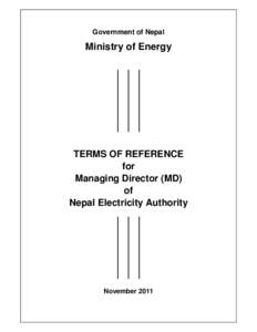 Government of Nepal  Ministry of Energy TERMS OF REFERENCE for