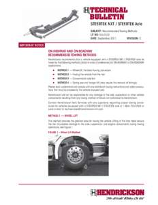 STEERTEK NXT / STEERTEK Axle SUBJECT: Recommended Towing Methods LIT NO: SEU-0102 DATE: September 2011 REVISION: C