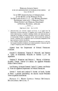  Nebraska Advance Sheets IN RE 2007 APPROPRIATIONS OF NIOBRARA RIVER WATERS	497 Cite as 288 Neb. 497