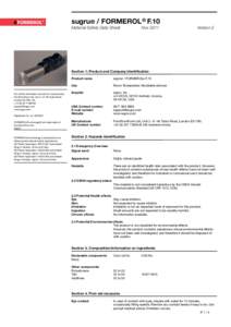 sugru® / FORMEROL ® F.10 Material Safety Data Sheet Nov 2011			  Version 2