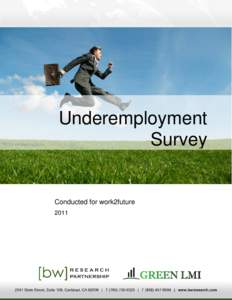 Underemployment Survey Conducted for work2future 2011