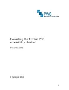 Portable Document Format / Adobe Acrobat / Accessibility / Screen reader / Microsoft Word / CSE HTML Validator / Model checking / Software / Computing / Digital press