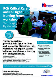 RCN Critical Care and In-Flight Nursing Forum workshop The changing face of flight nursing