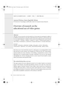 dkbook Page 184 Wednesday, August 23, 2006 9:08 AM  digital kompetanse | 3-2006 | vol. 1 | side 184–213 Assistant Professor Simon Egenfeldt-Nielsen IT-University of Copenhagen,  | Center for Computer 