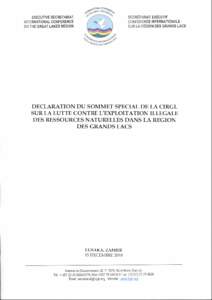 SECRÉTARIAT EXÉCUT]F CONFÉRENCE INTERNATIONALE SUR LA RÉGION DES GRANDS LACS EXECUTIVE SECRETARIAT