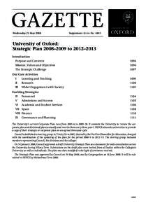 GAZETTE Wednesday 21 May 2008 Supplement (1) to No[removed]University of Oxford: